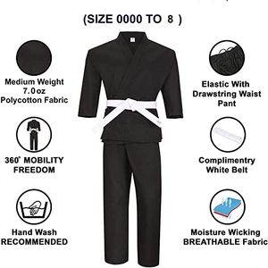 Uniformes de Karate Negros/Gis <span class=keywords><strong>Karategi</strong></span> Negro para Mujer - Product Image 3