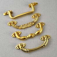 Poignées plates en plastique dorées de style antique, de haute qualité et durables, pour armoires à chaussures, trousses de maquillage, boîtes cadeaux et tiroirs de cuisine