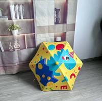 Sombrilla de Seguridad para Niños LS, Diseño de Dibujos Animados, Bordes Redondeados, Antipinchazos, Tira Reflectante, Protección UV, Sombrilla Manual para Niños