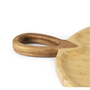 Tagliere Rotondo in Bambù Excelsa 40x30 Cm con Manico, Blocco da Taglio Naturale ed Ecologico - Product Image 2