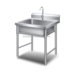 中国工厂价 304 不锈钢双槽厨房水槽 拉丝缎面银色 1.0 毫米厚度 商用 - Product Image 3