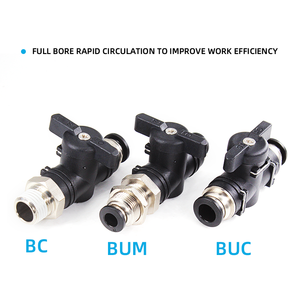 Interrupteur de tuyau de gaz en plastique pneumatique série <span class=keywords><strong>Buc</strong></span>, connecteur rapide, raccord de vanne à bille manuelle, interrupteur rotatif, limiteur de courant - Product Image 4
