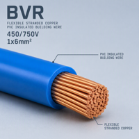 Câble de câblage domestique en cuivre sans oxygène multi-brins haute pureté BVR 450/750V certifié ISO CE