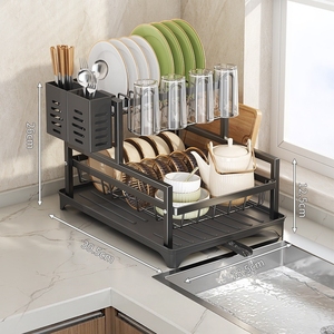 Escurridor de Platos Multifuncional para Encimera, Escurridor de Platos para Cocina, para Tazones, Platos y Tazas, Organizador de Vajilla para Fregadero - Product Image 5