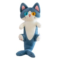 Peluches créatives en forme de requin et de chat, vente en gros, mignonnes décorations, jouets en peluche, oreillers