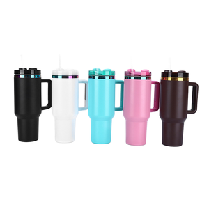 Ingrosso Custom 40oz arcobaleno placcato in acciaio inox doppia parete Tumbler isolato viaggio Laser tazze con manico e coperchio paglia - Product Image 4