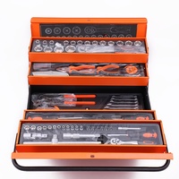 Ensemble de 85 outils à main pour la maison et la réparation automobile, en acier au carbone, avec aimant, polisseuse, grattoir, racloir électrique, et mallette de rangement robuste
