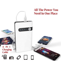 Power Booster 12000mAh 400A Arus Puncak Lampu LED Power Bank Jump Starter Kit 12V 24V Alat Darurat Mobil Mini Portabel