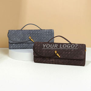Borsa da <span class=keywords><strong>Donna</strong></span> Personalizzata in Stile Retrò Effetto Scamosciato in Pelle PU Intrecciata a Mano, Borsa Sottospalla in Morbido Velluto, Borsetta alla Moda e Borse a Spalla - Product Image 2