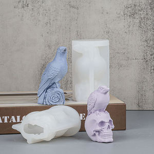 Festival de Halloween 3D pájaro <span class=keywords><strong>Cuervo</strong></span> cera molde de silicona para DIY artesanía hecha a mano resina yeso vela molde de silicona - Product Image 1