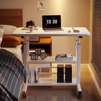 Table de lit d'hôpital en bois massif réglable, bureau pivotant, bureau d'étude, fonctions latérales, bureau debout mobile multifonction moderne