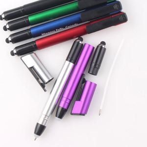 Multifunctional Mobile Phone Holder Stylus Plastic Ballpoint <b>Pen</b> With LED Light Logo Printing Customized - Product Image 3