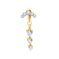 Anneaux de nombril en acier inoxydable Freya avec zircon pour femmes, faux piercing de nombril fin pour mariage, bijoux de corps en forme de chat, anneau de nombril