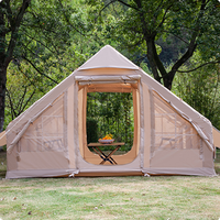 Tente de glamping Safari 5x5m, une chambre, en toile de coton Oxford et matériaux PVC/PVDF, ouverture rapide quatre saisons, portable, structure en bois droite