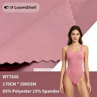 Tela de poliéster y spandex elástica en 4 direcciones, de 200 g/m², de secado rápido y con capacidad de absorción, para trajes de baño y ropa de baile, disponible en stock.