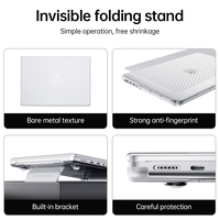 Nouvelle couverture avec support pour ordinateur portable apple macbook pro 2023 macbook air m1 m2 macbook étui transparent
