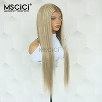 Perruque Lace Front HD Transparente 13x6 Cheveux Humains Cambodgiens Lisses Blond Cendré En Stock Vente en Gros 100% Cheveux Humains