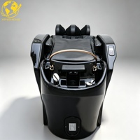 Fauteuil de lavage de cheveux électrique haut de gamme avec massage, entièrement réglable, inclinable, en cuir PU et éponge haute densité