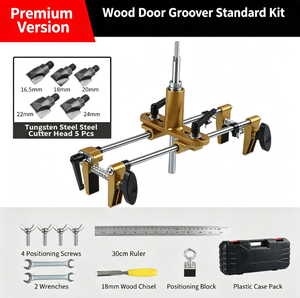 Kit de instalación de cerraduras para puertas de madera, abridor de orificios para cerraduras, cortador de acero, juego de herramientas de mortaja para trabajar la madera, para el montaje de cerraduras de puertas - Product Image 3