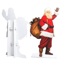 Noël promotionnel découpe en carton personnalisé forme humaine grandeur nature découpé publicité ondulé voyageur debout affichage