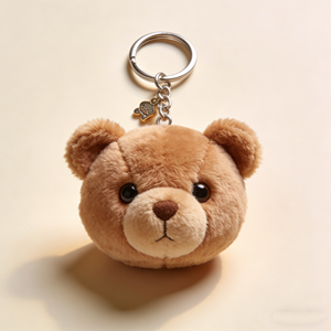 Custom Teddy Bear Head Plush Keychain Cute Soft Stuffed Bear Head <b>Key</b> <b>Ring</b> <b>Bag</b> Charm for Kids Girls Gift - Product Image 1