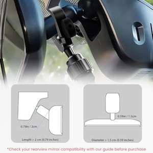 Giá đỡ điện thoại trên gương chiếu hậu Giá đỡ bằng hợp kim nhôm Điều chỉnh đa góc Có thể xoay và thu vào Tương thích với điện thoại - Product Image 6