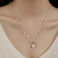 Gogem Vintage Barock Perlenkette mit OT-Verschluss Extra lange Pullover kette Unregelmäßige natürliche Perlenkette für Frauen