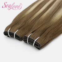 Extensions de cheveux 100% naturels vierges, tissage à trous, extensions papillon XO, trame avec trous, double épaisseur, pointes épaisses