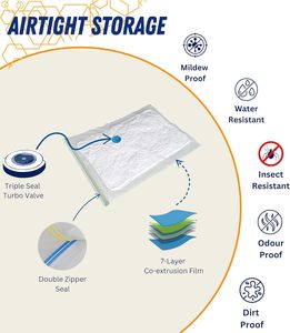 Ensemble de sacs sous vide pour <span class=keywords><strong>matelas</strong></span> G-Complete - Convient aux tailles simple à king size, résistant à l'humidité et à la poussière pour un <span class=keywords><strong>stockage</strong></span> à long terme - Product Image 4