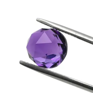 Made in China Fabrik preis synthetische Kristallglas Achteck Amethyst Edelsteine