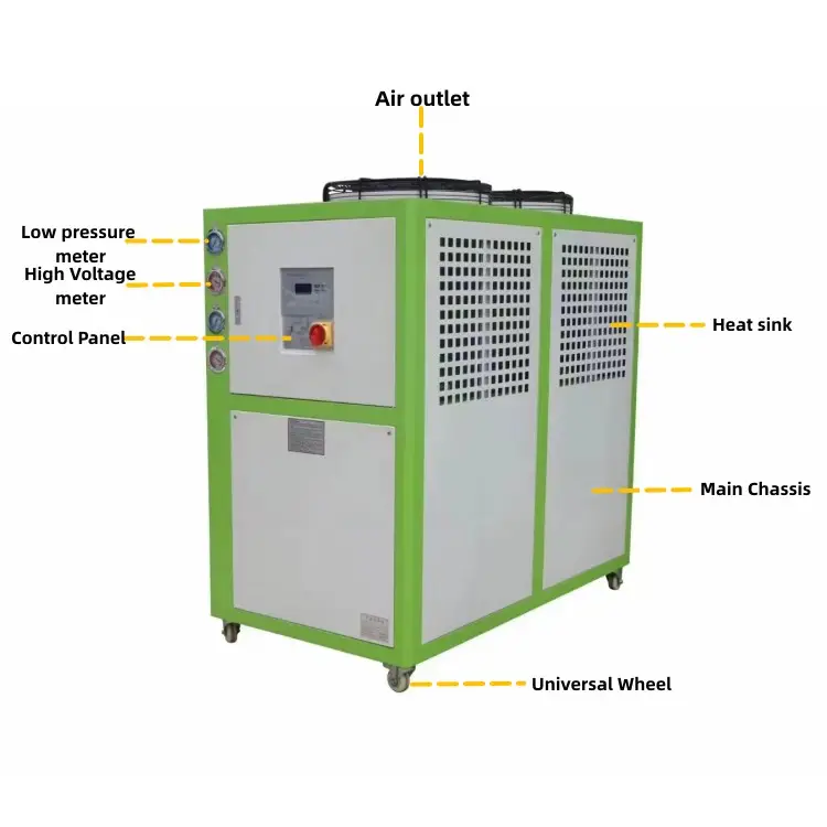 380V 3/5/10/15/20hp Ijsbad Aquarium Industriële Gekoelde Water Chiller Machine Voor Plastic Industrie