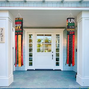 Nouveau drapeau ventiloche de 40 pouces pour Juneteenth et le Mois de l'<span class=keywords><strong>Histoire</strong></span> des Noirs, décoration suspendue d'extérieur pour la maison, la cour et le jardin, vente en gros - Product Image 4