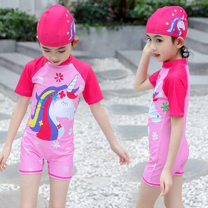 Ropa De Playa Para Niños, Bañador Para Niñas, Sombrero De Baño, Conjunto De Ropa De Baño Para
