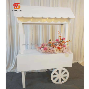 Carrito de Dulces de Acrílico Blanco para Decoración de Bodas y Fiestas, Venta Directa de Fábrica LEDA, Personalizable - Product Image 2