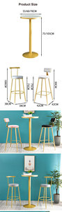 Silla de Bar WEKIS, Taburete Alto de Metal Dorado Moderno y Lujoso para Restaurante, Muebles de Barra Franceses al por Mayor - Product Image 4