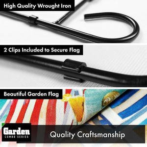 DB Combo Pack 36x16 pouces noir drapeau de jardin support et 12x18 pouces plage été jardin drapeau avec chaises parapluie pour cour pelouse signes - Product Image 6