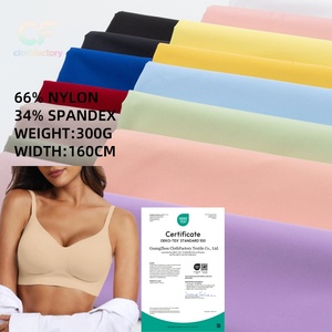 300gsm quần áo vải 66% Nylon 34% <span class=keywords><strong>Spandex</strong></span> hai mặt vải đàn hồi cho quần áo cho phụ nữ của đồ lót và áo ngực - Product Image 1