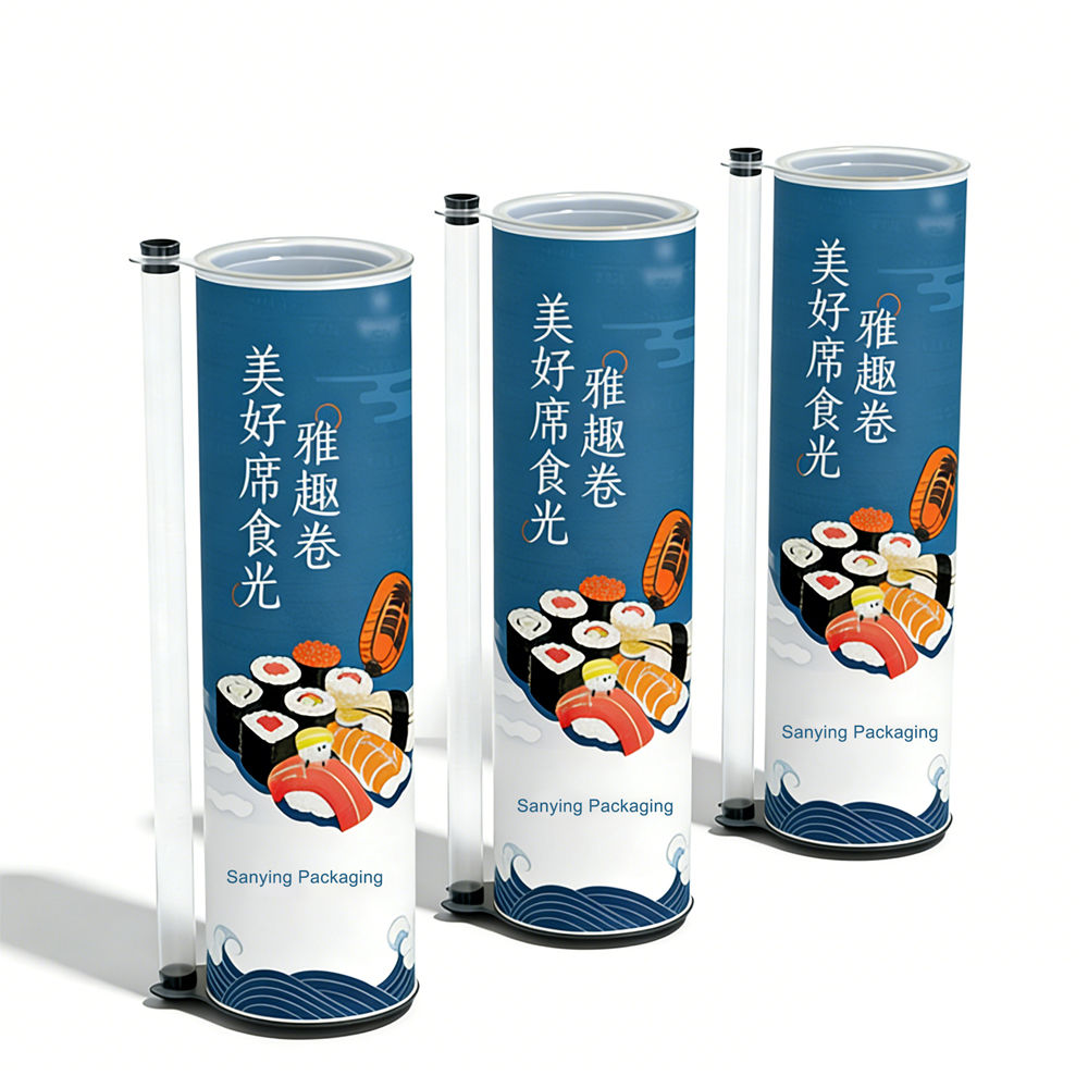 Food Grade Cardboard Cylinder Custom Size Sushi Paper Tube Famous Online Sushi Food Push Pop Packaging