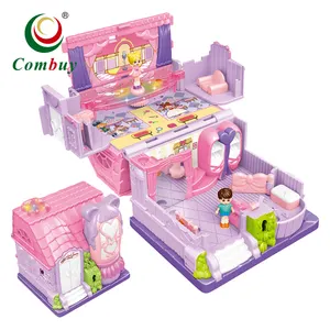 灯光音乐场携带手盒玩具可爱娃娃屋家具