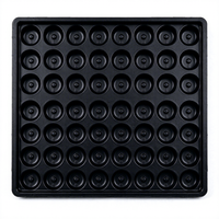 Baki Blister Anti Statis 12 Rongga ESD Hitam, Kemasan Termoformasi untuk Paket Baterai Lithium Pouch