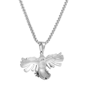 Yunnique – collier avec pendentif aigle en acier inoxydable, couleur argent, design géométrique, pour hommes et femmes, bijoux cadeau, 122035 - Product Image 3