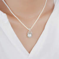 Luxe 13.56MHz RFID Imitation Perle Collier En Acier Inoxydable Bijoux De Noël Cadeau pour Petite Amie Compatible NFC