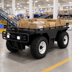 Plateforme UGV tout-terrain 4x4 IP67, véhicule hybride à autonomie étendue pour utilisation logistique industrielle - Product Image 4
