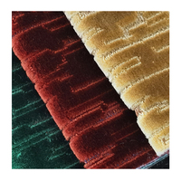 Tissu d'ameublement en velours coupé 100 % polyester teint en fil, confortable et respirant, pour canapé et textiles de maison