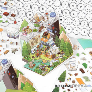 Autocollants 3D mignons et kawaii à faire soi-même <span class=keywords><strong>pour</strong></span> filles et adultes, <span class=keywords><strong>pour</strong></span> soulager le stress, passer le temps, créer sa propre mini-<span class=keywords><strong>chambre</strong></span>, autocollants de paysage - Product Image 3