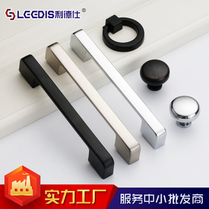 Modern Minimalist Zinc Alloy Cabinet Handle 2354 Black Bar Shape For Furniture <b>Wardrobe</b> Door Hardware - Product Image 3