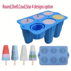 Moldes plegables para helados, 6 piezas, moldes de silicona para helados, libres de BPA, reutilizables, fáciles de desmoldar. - Product Image 2