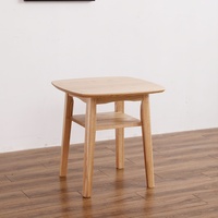 Table basse double couche en bois massif de style nordique, petite table d'appoint pour salon, chambre à coucher, chevet ou coin canapé