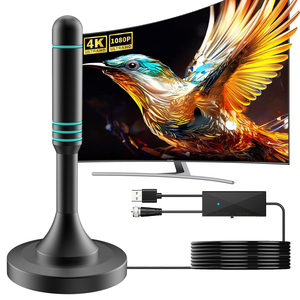 ANTUKO-antena de TV digital <span class=keywords><strong>AN</strong></span>-2004 para interior, adaptador magnético F, digital, 470-862MHz, 25dB - Product Image 1