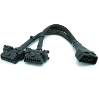 OBD II OBD 2 Cable OBD Splitter 16 Pin Splitter Extensión Cable de red Macho a doble hembra Y Adaptador de cable
